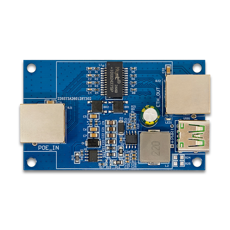 POE转千兆以太网和USB5V分离器模块 一线通